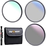 K&F Concept 67mm UV CPL ND4 Lens Accessory Filter Kit UV Protector Circular Polarizing Filter Neutral Density Filter for DSLR