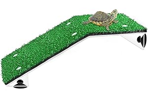 Yeeda Tortuga Plataforma, accesorios de tortuga, Tortuga Rampa de Pescado, Simulación de Rampa de Hierba, Acuario de Paisajismo para Reptil Rana Terrapin