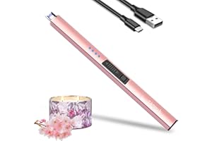ZANMUK Electric Candle Lighter Rechargeable Lighters - Stocking Fillers for Women USB Rechargeable Plasma Arc Lighters for Candle (Rose Gold)