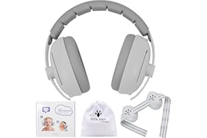 YAZOMA Baby Ear Defenders 3-48 Months - Infant Baby Noise Cancelling Headphones for Sleep Travel Essentials - CE UKCA Certified - Grey