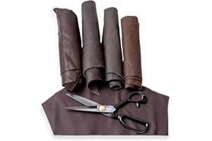 IPEA 500 Gramm Schnitte aus echtem italienischem Leder Farbe Dunkelbraun in verschiedenen Farbtönen, Dicke und Art – 4 hochwertige Lederstücke mit verschiedenen Formen – Leder – Überreste aus