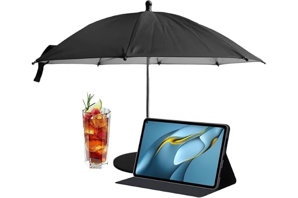 Mini Pool Paraply med Solskydd Bärbart Solskyddande Mobiltelefonparasoll | Bords-, Dryckes- och Mobiltelefonparaply för Utomhus, Terrass, Pool, Camping, Picknick, och