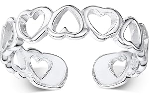 Amberta 925 Sterling Silver - Toe and Midi Ring for Women - Adjustable Fit - Various Styles and Sizes