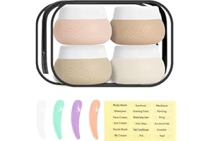 Riokko 4 Stück Döschen, 30ml Silikon Kosmetikbehälter Reisebehälter Silikon Reiseflaschen Mini Dosen Reise Kosmetik Behälter,Travel Essentials/Travel Accessories