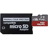 LEAGY PSP 1000, PSP 2000, PSP3000 Memory Stick Adapter, Micro SD to Memory Stick PRO Duo MagicGate Card for,Handycam, Camera,