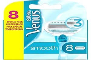‎GILLETTE Gillette Venus Smooth Rasierklingen Damen mit Feuchtigkeitsstreifen für Hautschutz, 8 Ersatzklingen