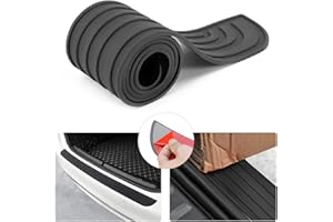 Adunsiaoto Universal Black Rubber Scratch-Resistant Trunk Door Protector, Car Rear Bumper Protector, Rubber Scratch-Resistant Trunk Door Entry Guards Accessory Trim Cover(Black-90x7cm)