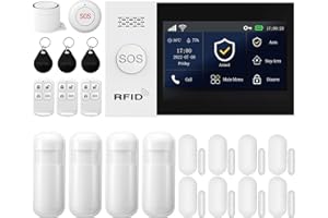 PGST Allarme Casa Senza Fili, GSM WIFI Allarme Casa Wireless, Sistema di allarme con rilevatore di movimento, allarme per finestre/sensori per porte, sistema di allarme per casa, appartamento