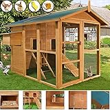 🐓 Die Eiablage und Legebox des Tierstalls ist von außen frei zugänglich, das Dach des Hühnerkäfigs ist abnehmbar.
