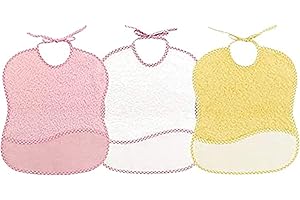 Ti TIN | Lot de 3 Bavoirs en Point de Croix | Fermeture à lacets pour une facilité d'utilisation | Fibres résistantes