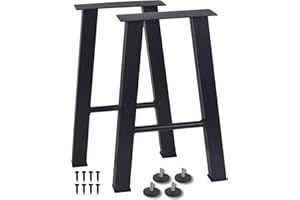 H JINHUI Furniture Legs Set of 2, Metal Coffee Table Bench Legs, Heavy Duty Industrial A-Frame Coffee Table Legs, with Screws and Floor Protectors for Home Office Dining DIY (W27.5cm X H41cm)