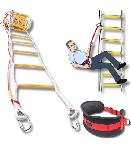 Echelle Corde Échelle De Secours 10m, Échelle De Corde D'évacuation D'urgence Avec Echelle De Secours Echelle Corde Échelle De Secours 10m, Échelle De Corde D'évacuation D'urgence Avec Echelle De Secours
