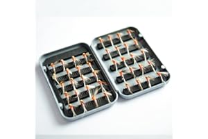 40 piezas / lote de trucha ninfa de pesca con mosca TOPIND cebo de pesca de 7 colores con caja de cebo artificial