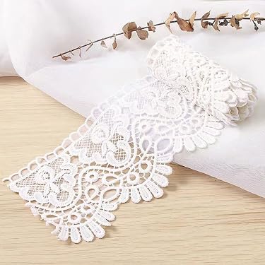 Passamaneria Con Nappe E Stelle Solubile In Acqua – Pizzo Ricamato Per Cucito Creativo E Decorazioni, 3 Yards