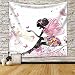 Produktbild HANSHI Pinke Blume Nymphe mit Schmetterlingen Wandbehang Schöner Wandteppich Wandtuch Dekotuch Wandtuch Tischdecke Strandtuch Schöne Wanddeko Gutes Geschenk für Allle HYC02-B (Bunt 2, 150 x 200 cm)