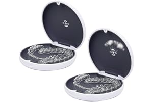 Maoerdental 2 Pack Retainer Case,Aligner Case with Vent Holes, Compatible with Invisalign, Mouth Guard Cases，Portable Slim Travel Cute Orthodontic Retainer Box (White Gray)