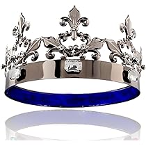 Corona Da Re Uomo - Stile Barocco Con Perle E Cristalli - Costume Halloween E Feste - Oro Scuro Con Pietre Colorate - Foto 5