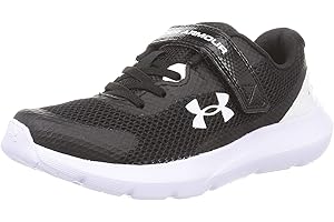 Under Armour UA BPS Surge 3 AC, Scarpa da Corsa Bambino, 31.5 EU, Nero (Black / White / White)