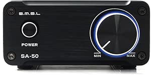 SMSL SA-50 2x50W D AMP TDA7492 Hi-Fi Stereo Amplifier Amplifier Power Amplifier + Power Adapter--Silber/Gold/Schwarz (Black)