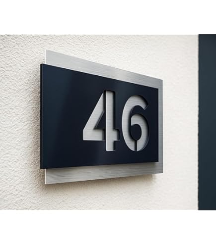 Premium Hausnummer | Wetterfest Rostfrei | Individuell anpassbar | Aluverbund silber gebürstet