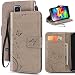 Produktbild KUAWEI für Samsung Galaxy S5/Neo Hülle Wallet Case Flip Cover Handy Schutzhülle Kunstleder mit Kartenfach und Standfunktion Handycover für Dein Galaxy S5 (Grau)