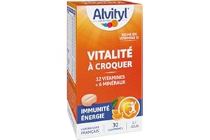 Alvityl - Comprimés à croquer Vitalité - 12 vitamines et 6 minéraux - adultes - 30 comprimés