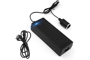 Delamiya Spannungswandler 230v auf 12v, KFZ Netzadapter, 12V 10A Adapter Zigarettenanzünder Steckdose, AC-DC Spannungswandler, für Kühlbox, Navi, PKW Kühlschrank, Auto-Handstaubsauger(120W)