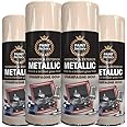 Classic Signature - 4 x Metallic Champaign Spray Paint 400ml Multi-Purpose Use, Spray for Metal and Wooden Furniture, Ornaments, Decorative Items and Much More for Interior & Exterior