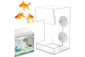 ZHONGKO Aquarium Fish Feeder Feeding Tray with 2pcs Suction Cup, 3.93x2.36 Inch Feeding Tube Tank Divider Aquarium Breeder Box Fish Bowls Accessories for Turtle Shrimp（Square）