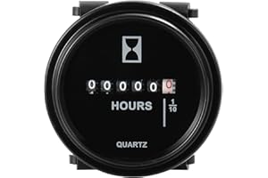 Yooreal AC/DC 8-80V Jauge d’horlogerie mécanique ronde numérique compteur d’heures, étanche IP67 pour tracteur de jardin voilier Tondeuse à gazon à rayon de braquage zéro Générateur.