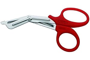 INSTRUMENTS GB INSGB®, robuste forbici di emergenza per primo soccorso, per infermieri, paramedici, operatori dell’ambulanza, L, Red, 1