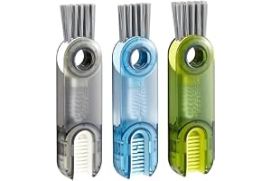 3 i 1 multifunktionell rengöringsborste – set med 3 delar för flaskor, koppar, koppar, lock och sugrör – bärbar borste för re