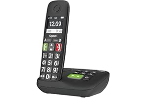 Gigaset E290A SINGLE - Allrounder Big Button Cordless Home Phone with Answer Machine and Nuisance Call Block. DECT-phone, black