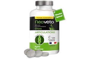 NÉOVÉTO - Articulations Chien - 120 comprimés naturels - Arthrose Chien - Anti-inflammatoire - Actifs agréés par Les Services vétérinaires - Fabriqué en France