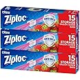 Ziploc Slider Storage Bags Gallon, 15 Count (Pack of 3)