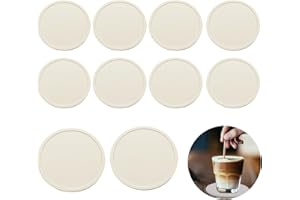 ‎KOBOKO KOBOKO 10Er Untersetzer Gläser Silikon,Glasuntersetzer,Runde Design-Glasuntersetzer,Rutschfest und Isoliert Untersetzer für Getränke,Tassen,Bar,Glas - Tischuntersetzer Silikonuntersetzer-Reis Weißgrau