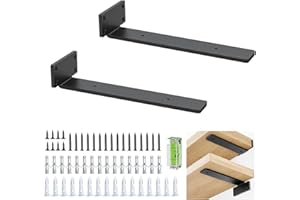 BATONCA Soporte Estanteria Pared Soportes Para Estantes Flotantes Resistentes De 5 Mm De Espesor Soportes De Metal Para Estantes Soporte Para Estante RÚstico Paquete De 2 (Longitud: 25 Cm/10 Pulgadas)