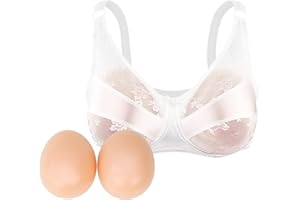 ONEFENG Crossdresser BH-Set mit Brustprothesen,Realistische Silikon Brüste für Männer Crossdressing Transgender Cosplay BH