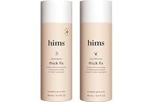 HIMS & HERS Hims Thick Fix - Champú y acondicionador para el engrosamiento de los hombres, hidratante, reduce la pérdida de pelo, champú y acondicionador de color seguro, paquete de 2 unidades, 6,4 oz
