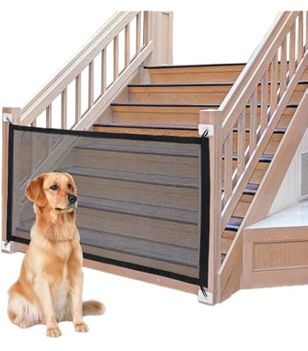 Cancello Casa Per Cani Barriera Sicurezza Per Cani Estensibile 180x72 Cm - Cancelletto Pieghevole Portatile Con Rete Autopulente Protezione Animali - 7