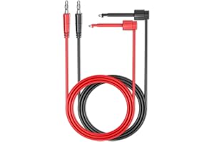 Cleqee 2PCS 4mm Banana Plug to Test Hook Clips Test Leads Copper Soft Cable Wires for Multimeter Electrical Testing 500V 5A