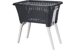 SPETEBO Panier à linge - Avec pieds rabattables par simple pression d’un bouton - Recyclable - 60 x 40 cm - Noir
