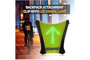 FANCYWING Cycling Backpack Accessory W/LED Turn Signal Light, Bike Remote Control LED Direction Indicator Vest Reflective for Electric Scooter Cycling Running Walking Safety at Night Waterproof