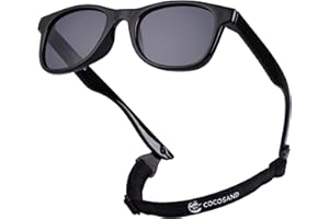 COCOSAND Baby Toddler Sunglasses with Strap Polarized Flexible Square Frame for Kids Girls Boys 2-6 Years Old