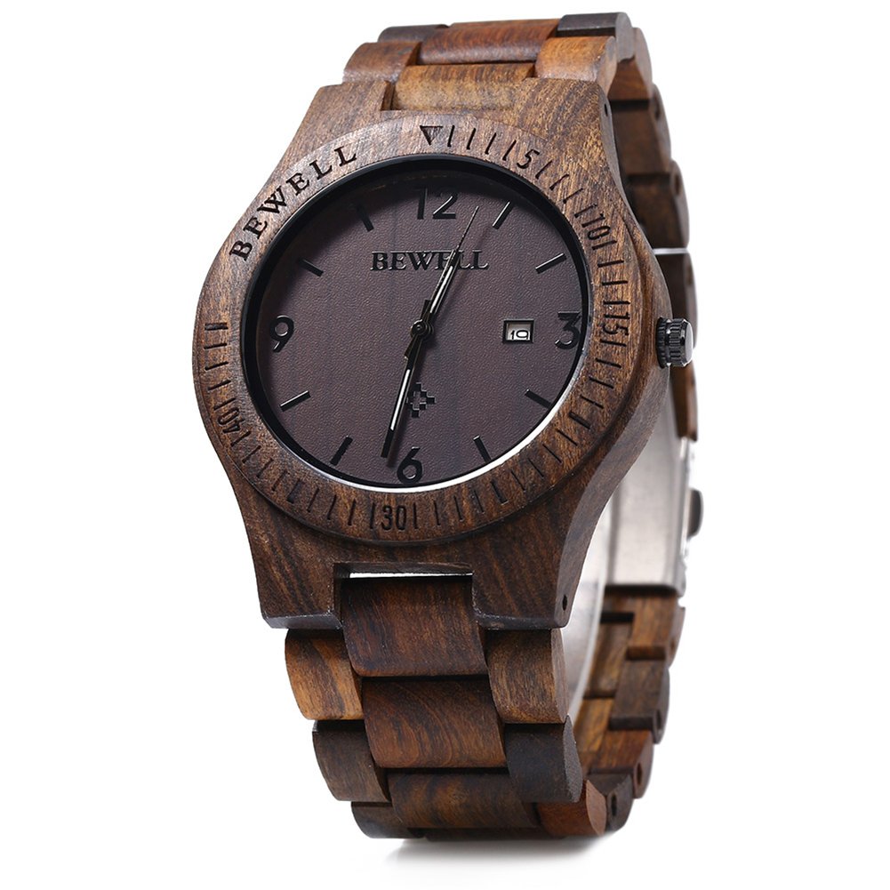 RUNACC-Holz-Armbanduhr-Quarzuhr-Herrenuhren-aus-Holz-Holzuhren-Freund-Ehemann-Geschenk-Luxux-Hlzerne-Uhr-Digitales-Analoges-Anzeigenmit-BatterieBraun