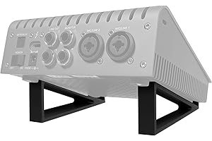 Musiin Audio Interface Stand compatible with SSL2+ MK2,ID14 MK2,ID4 MK2,Apollo X 4,and more.Minimal design with solid triangle frame saves space and keeps your setup stable and professional(Black)