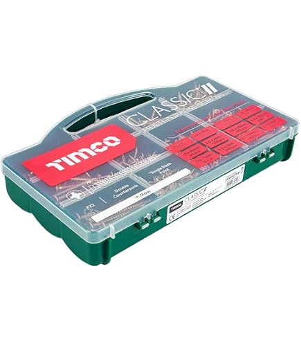 Tornillos Para Madera Y Aglomerado - Pack De 1200 Unidades, Amarillos, Con Cera, PZ2, Para Bricolaje