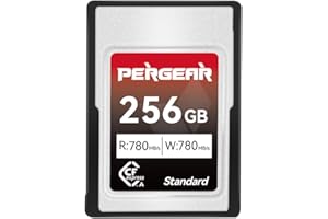 Pergear 256GB CFexpress Tipo A de Tarjeta de Memoria, Velocidad de Lectura de hasta 780 MB/s y Velocidad de Escritura de 780 MB/s para Grabación 4K 120P, 8K 30P (Serie Estándar)