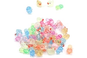 AMONENZ Mini Animals, 30 Pieces Mini Glow in the Dark Ducks, 30 Pieces Resin Turtles, Miniature Resin Animals, for DIY, Miniature Landscape Decoration, Interior Decoration