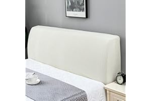 Duories Pokrowiec na zagłówek łóżka, rozciągliwy, szczelny pokrowiec ochronny, do tapicerowanego zagłówka, 170-190 cm, biały